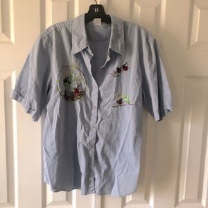 Collections Etc. blue lady big shirt size L